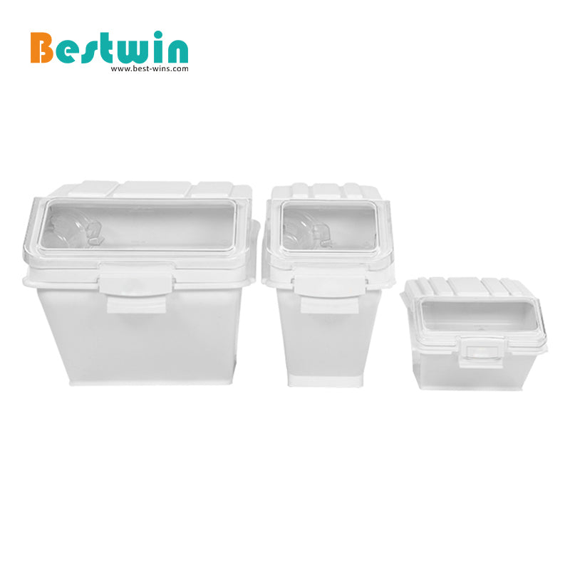 Food Grade PP Plastic Ingredient Storage Bin Restaurant Bakery Flour Rice Sugar Cereal Storage Container with Lid